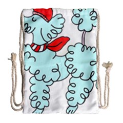 Doodle Poodle  Drawstring Bag (large) by IIPhotographyAndDesigns