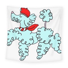 Doodle Poodle  Square Tapestry (large) by IIPhotographyAndDesigns