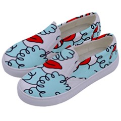 Doodle Poodle  Kids  Canvas Slip Ons by IIPhotographyAndDesigns