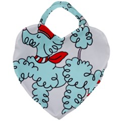 Doodle Poodle  Giant Heart Shaped Tote by IIPhotographyAndDesigns