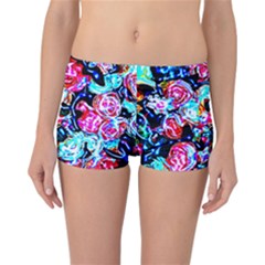 Neon Floral Reversible Boyleg Bikini Bottoms