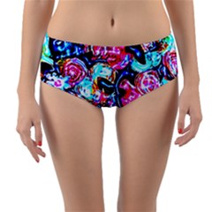 Neon Floral Reversible Mid-waist Bikini Bottoms by 3cl3ctix