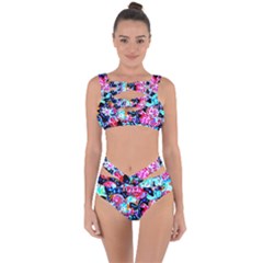 Neon Floral Bandaged Up Bikini Set  by 3cl3ctix