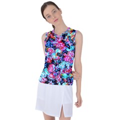 Neon Floral Women s Sleeveless Sports Top by 3cl3ctix