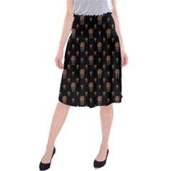 Funny Ugly Bird Drawing Print Pattern Midi Beach Skirt by dflcprintsclothing