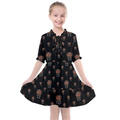 Funny Ugly Bird Drawing Print Pattern Kids  All Frills Chiffon Dress by dflcprintsclothing