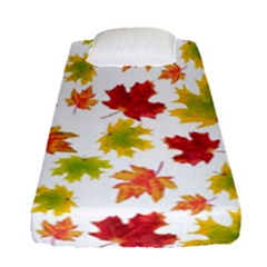 Bright Autumn Leaves Fitted Sheet (single Size) by SychEva