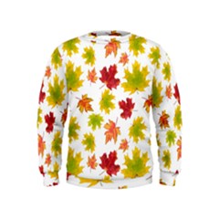 Bright Autumn Leaves Kids  Sweatshirt by SychEva