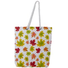 Bright Autumn Leaves Full Print Rope Handle Tote (large) by SychEva