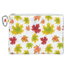 Bright Autumn Leaves Canvas Cosmetic Bag (xl) by SychEva