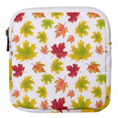 Bright Autumn Leaves Mini Square Pouch by SychEva