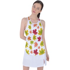Bright Autumn Leaves Racer Back Mesh Tank Top by SychEva
