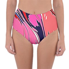 Painted Marble Reversible High-waist Bikini Bottoms by 3cl3ctix