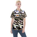 Faux Baroque Print Women s Short Sleeve Pocket Shirt View1