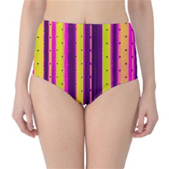 Warped Stripy Dots Classic High-waist Bikini Bottoms by essentialimage365