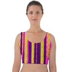 Warped Stripy Dots Velvet Crop Top by essentialimage365