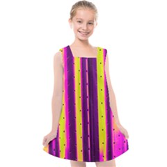 Warped Stripy Dots Kids  Cross Back Dress by essentialimage365