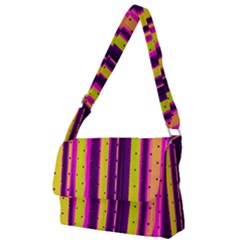 Warped Stripy Dots Full Print Messenger Bag (l) by essentialimage365