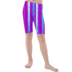 Warped Stripy Dots Kids  Mid Length Swim Shorts by essentialimage365