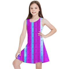 Warped Stripy Dots Kids  Lightweight Sleeveless Dress by essentialimage365
