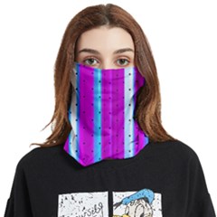 Warped Stripy Dots Face Covering Bandana (two Sides)