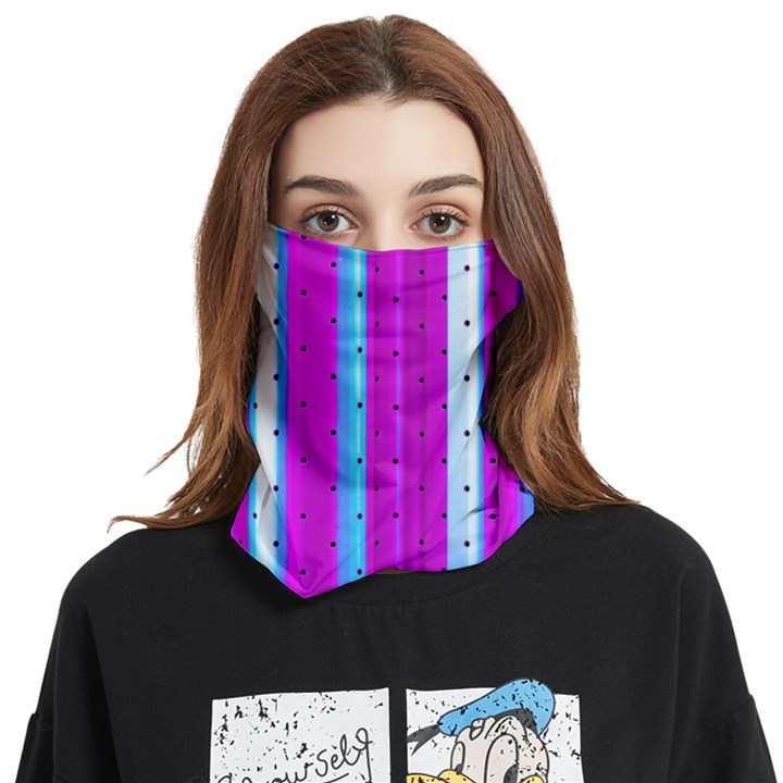 Warped Stripy Dots Face Covering Bandana (Two Sides)