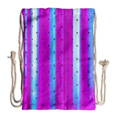 Warped Stripy Dots Drawstring Bag (large) by essentialimage365