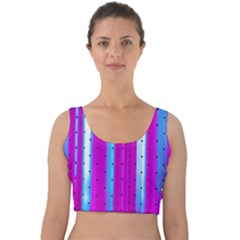 Warped Stripy Dots Velvet Crop Top by essentialimage365