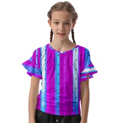 Warped Stripy Dots Kids  Cut Out Flutter Sleeves by essentialimage365