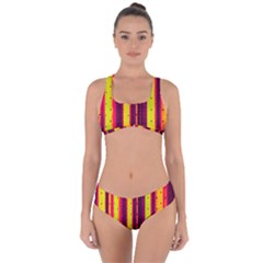 Warped Stripy Dots Criss Cross Bikini Set by essentialimage365