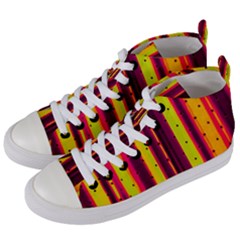 Warped Stripy Dots Women s Mid-top Canvas Sneakers by essentialimage365