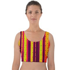 Warped Stripy Dots Velvet Crop Top by essentialimage365