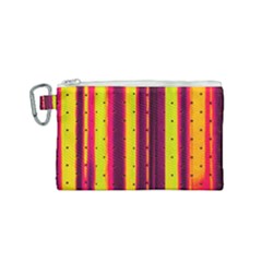 Warped Stripy Dots Canvas Cosmetic Bag (small) by essentialimage365