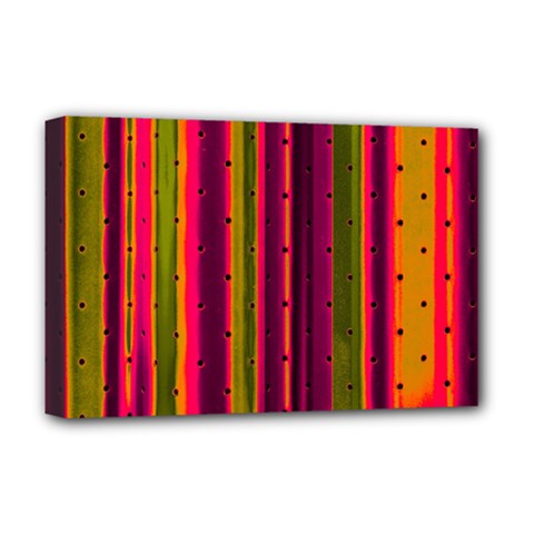 Warped Stripy Dots Deluxe Canvas 18  X 12  (stretched) by essentialimage365