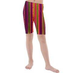 Warped Stripy Dots Kids  Mid Length Swim Shorts by essentialimage365