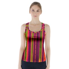 Warped Stripy Dots Racer Back Sports Top by essentialimage365