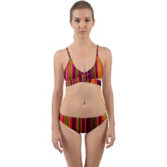 Warped Stripy Dots Wrap Around Bikini Set by essentialimage365