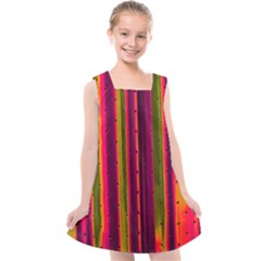 Warped Stripy Dots Kids  Cross Back Dress by essentialimage365