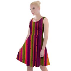 Warped Stripy Dots Knee Length Skater Dress by essentialimage365