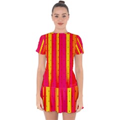 Warped Stripy Dots Drop Hem Mini Chiffon Dress by essentialimage365