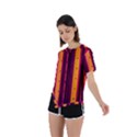 Warped Stripy Dots Asymmetrical Short Sleeve Sports Tee View2