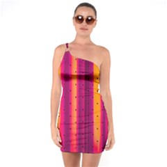 Warped Stripy Dots One Soulder Bodycon Dress by essentialimage365