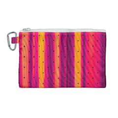 Warped Stripy Dots Canvas Cosmetic Bag (large) by essentialimage365