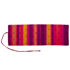 Warped Stripy Dots Roll Up Canvas Pencil Holder (m) by essentialimage365