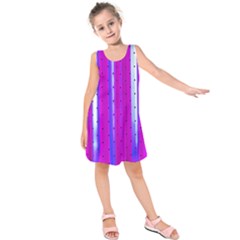 Warped Stripy Dots Kids  Sleeveless Dress by essentialimage365