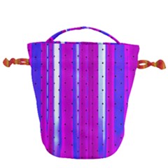 Warped Stripy Dots Drawstring Bucket Bag by essentialimage365