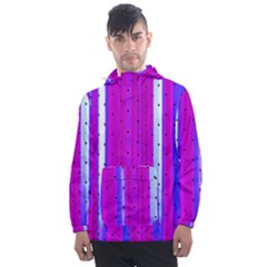 Warped Stripy Dots Men s Front Pocket Pullover Windbreaker by essentialimage365