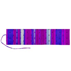 Warped Stripy Dots Roll Up Canvas Pencil Holder (l) by essentialimage365