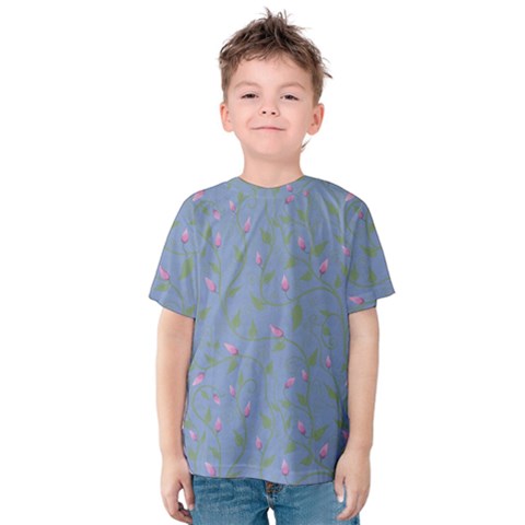 Curly Flowers Kids  Cotton Tee by SychEva