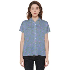 Curly Flowers Short Sleeve Pocket Shirt by SychEva